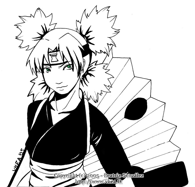 naruto ink series  temari  by Vhea