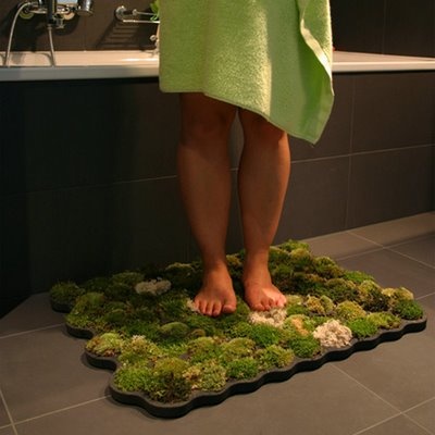 bathroom rug made out of moss