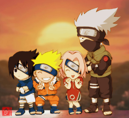 Naruto Chibi Team Kakashi by behi