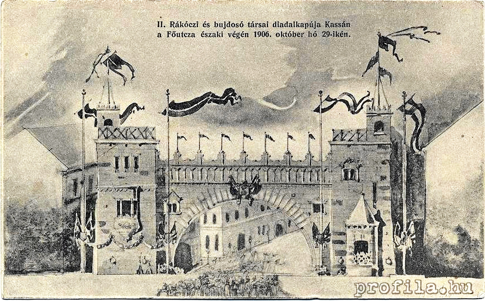 Kassa II. Rákóczi Diadalkapuja 1906. okt. 29