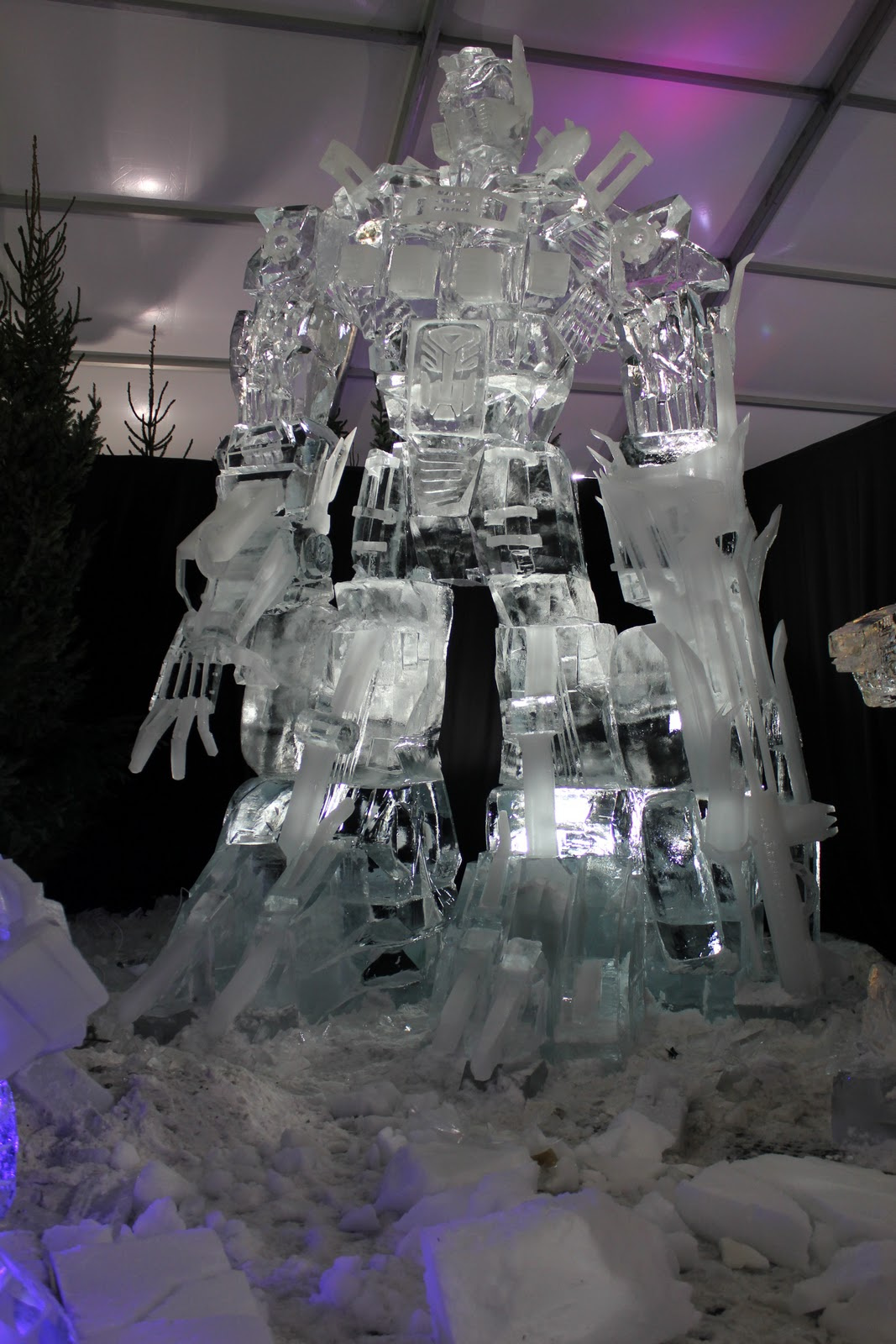 transformers ice sculpture