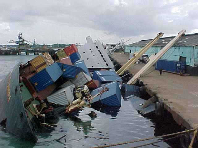 capsized cargo ship
