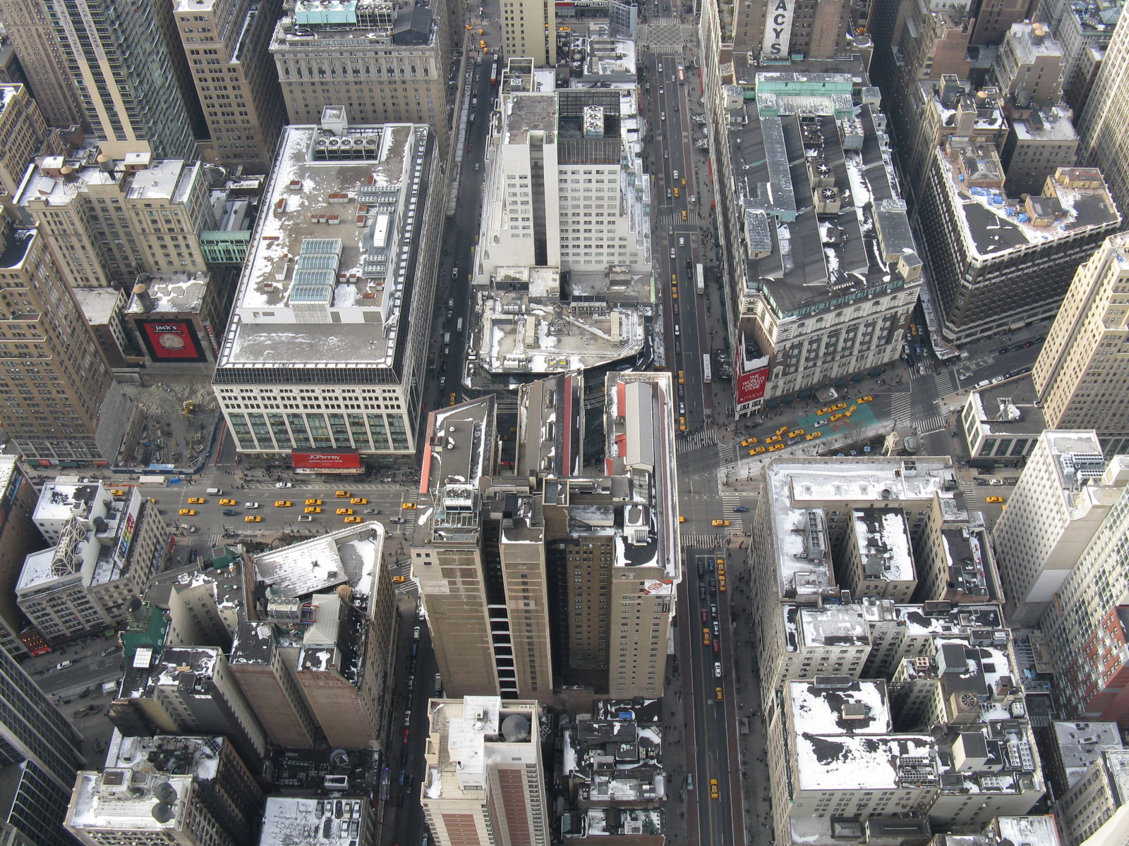 Snow on rooftops