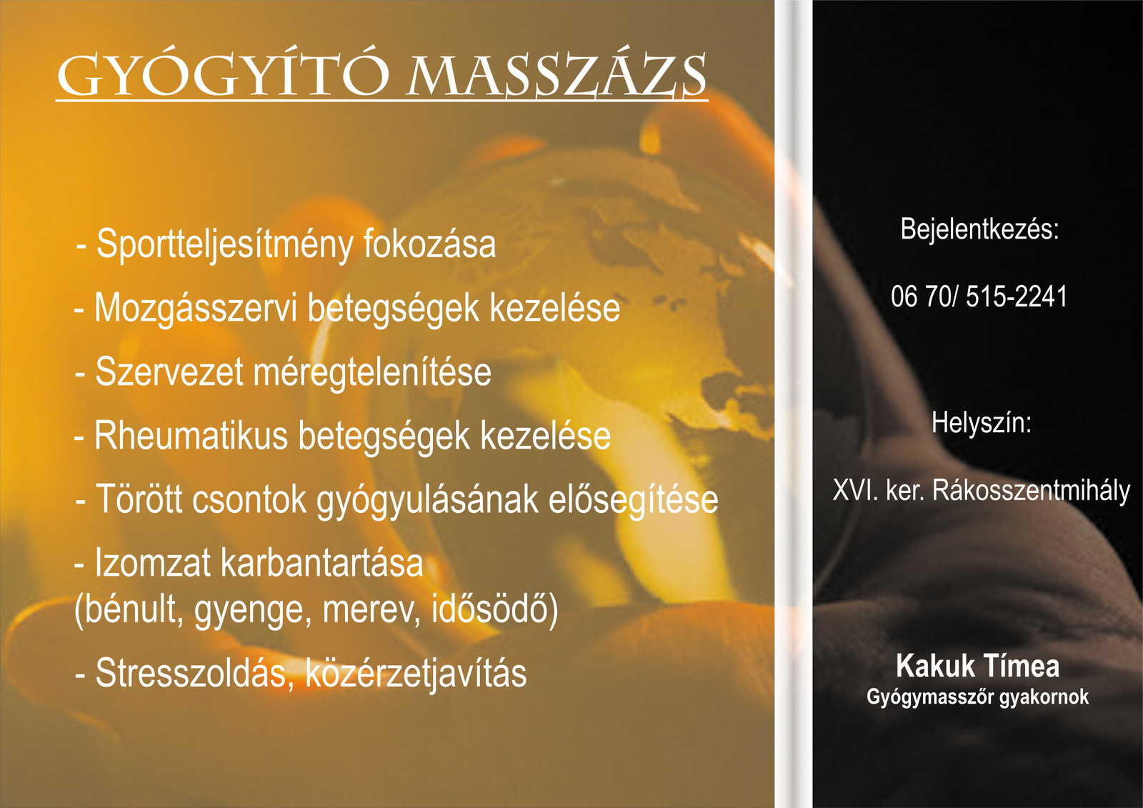 Masszázs szórólap