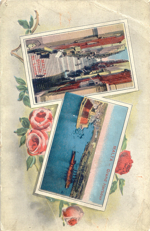 Málta korabeli képeslapon