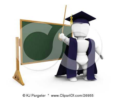 26955-Clipart-Illustration-Of-A-White-Character-Teacher-In-A-Cap