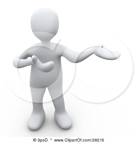 28215-Clipart-Illustration-Of-A-White-Person-Standing-And-Holdin