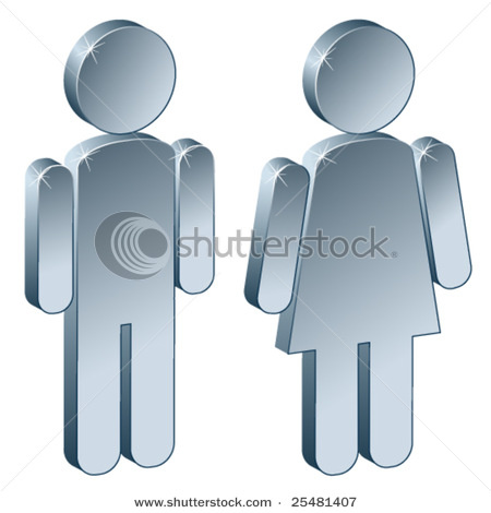 stock-vector--d-metallic-male-female-25481407