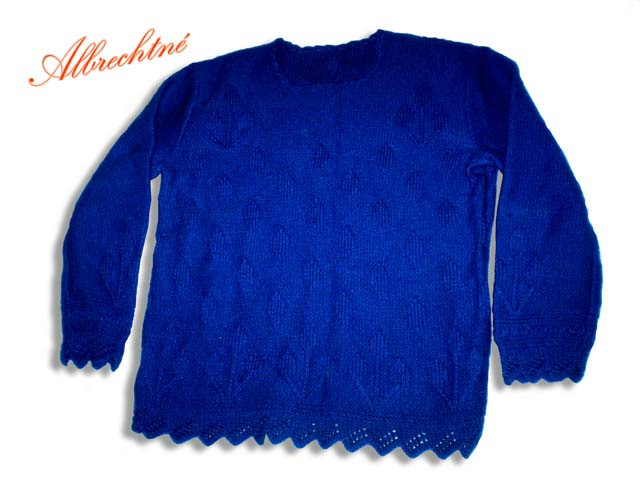 Kék kötött pulóver
