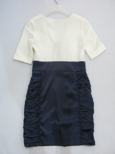 90726A-40 DNG DARK BLUE COTTON JERSEY&COTTON&POLYESTER DRESS SIZ