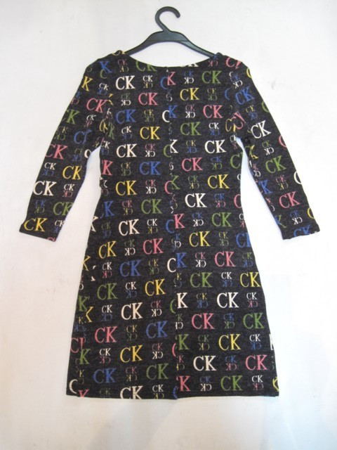 91006A-15  CK BLUE WOOL KNITWEAR DRESS SIZE 2 4 6(BACK) PRICE US