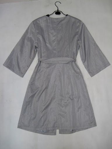 90805A-17 MIUMIU GREY POLYESTER DUSTCOAT SIZE 2 4 6(BACK) PRICE 