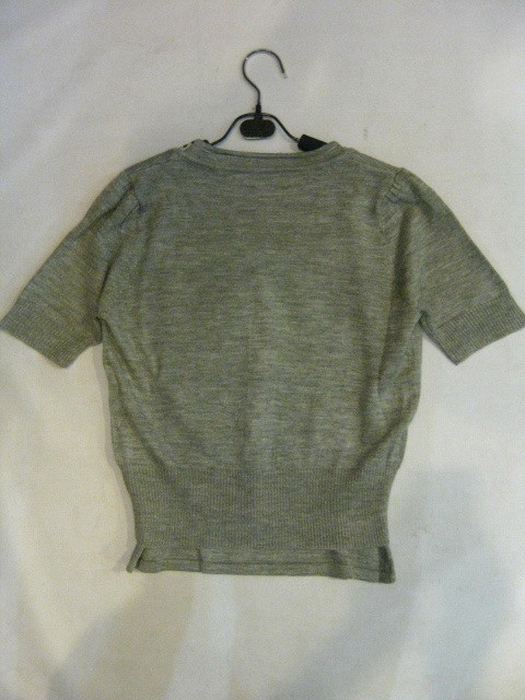 90922A-37  MIUMIU GREY WOOL JERSEY&TERYLENE TOP SIZE ONE SIZE (F