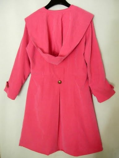 90716E-28 LOUISVUITTON RED COTTON&POLYESTER DUSTCOAT SIZE 2 4 6(