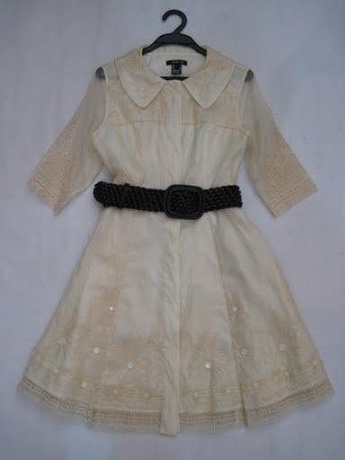 90717B-26 ANNASUI BEIGE ORGANZA DRESS SIZE 2 4 6 PRICE USD 45[2]