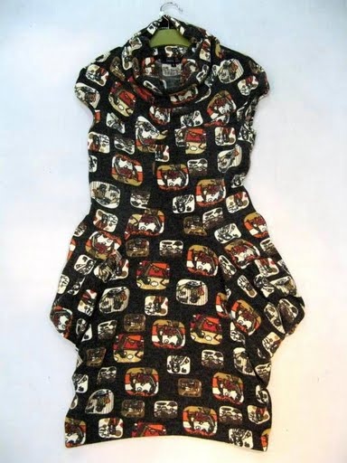 90810C-48A ANNASUI BLACK WOOL JERSEY DRESS SIZE 2 4 6 PRICE USD 