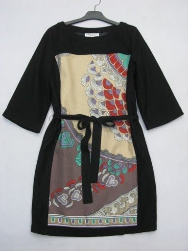 90726A-01 KENZO BLACK WOOL&POLYESTER&COTTON DRESS SIZE 2 4 6 PRI