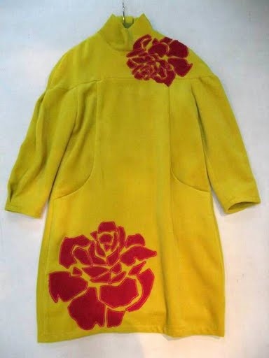 90810C-50C KENZO YELLOW COTTON WOOL DRESS SIZE 2 4 6 PRICE USD 5